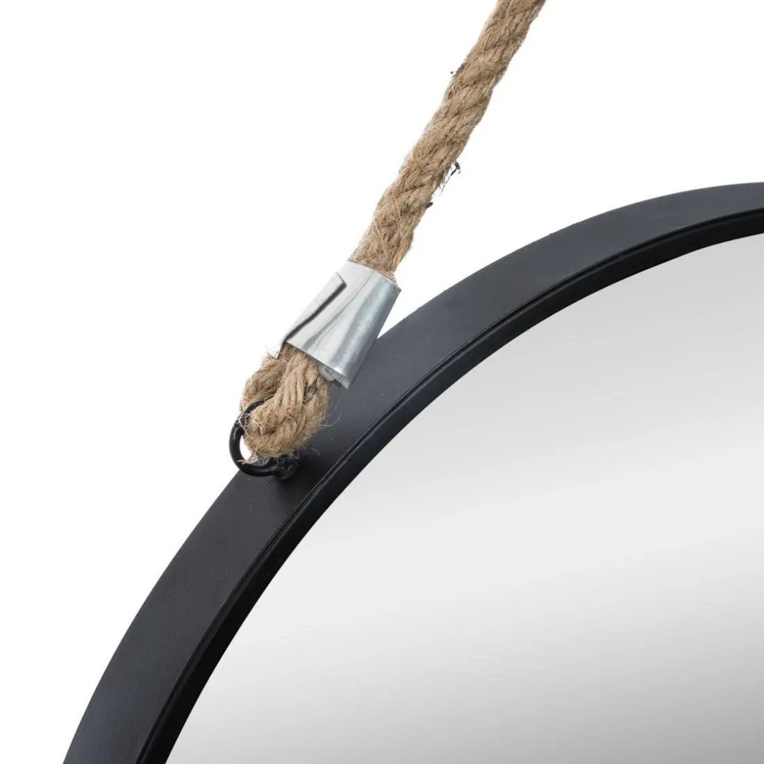 Miroir Rond à Corde en Métal