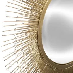 Miroir Soleil en Métal Doré