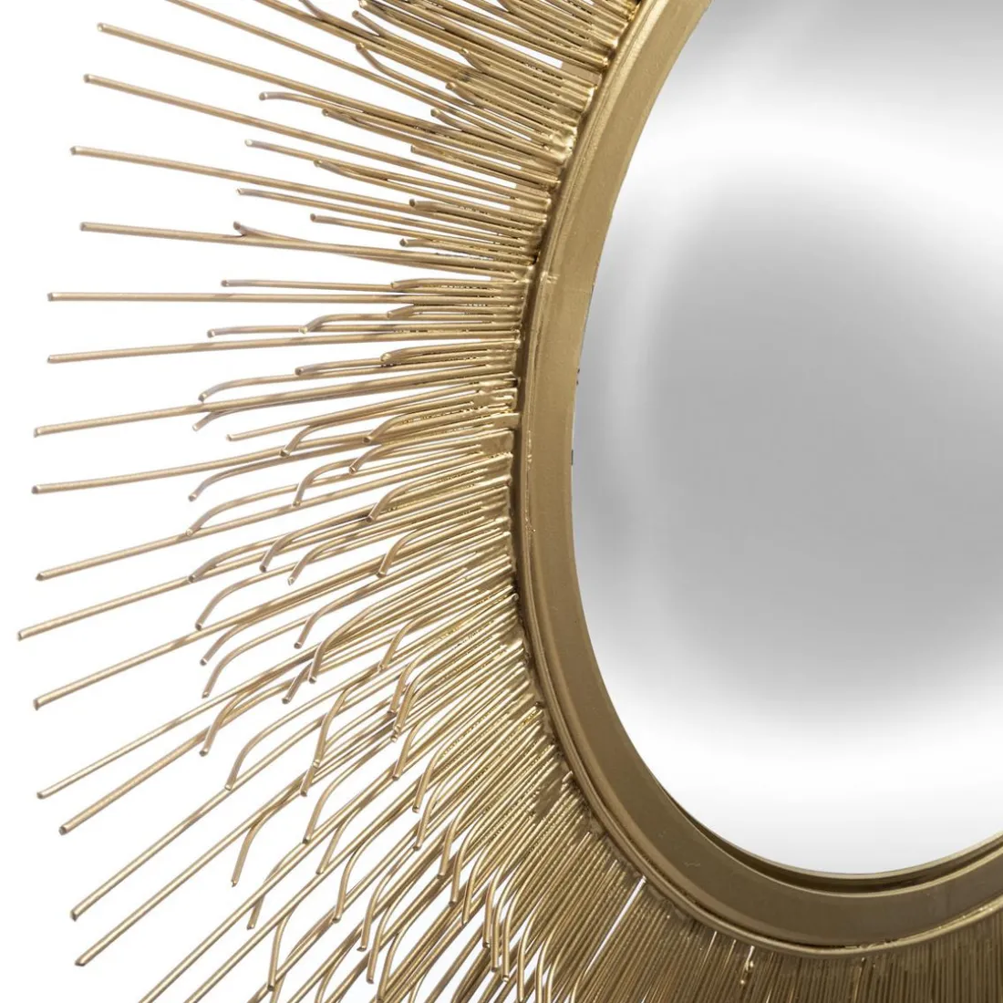 Miroir Soleil en Métal Doré