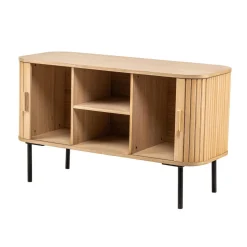 Nordlys - Meuble TV Scandinave Bois Massif 2 Portes