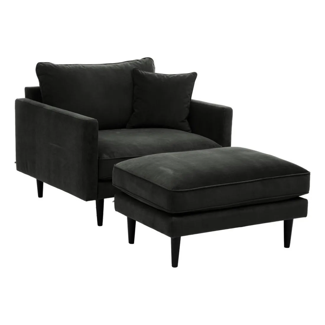 Ottoman Candice en velours gris