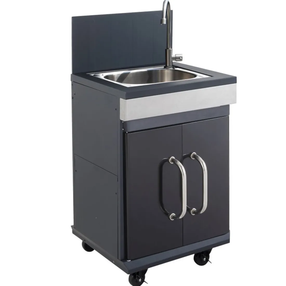 Pack Barbecue gaz FIDGI 3 Brûleurs avec desserte et évier avec Housse et Coffret 3 pièces aimantés