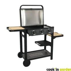 Pack Barbecue gaz sur chariot FLAVO avec Housse et Coffret 3 pièces aimantés