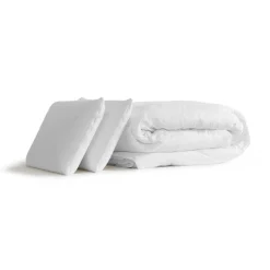 Pack matelas FLEXY sommier blanc Couette et 2 oreillers