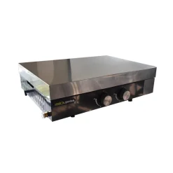 Pack Plancha gaz à poser FINESTA 2 Brûleurs avec capot Housse pour plancha à poser et Kit cuisson plancha