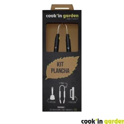 Pack Plancha gaz à poser FINESTA 2 Brûleurs avec capot Housse pour plancha à poser et Kit cuisson plancha