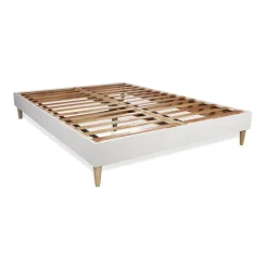 Pack prêt a dormir matelas ACTIVE sommier kit blanc 2 oreillers memoire de forme et Couette Percale