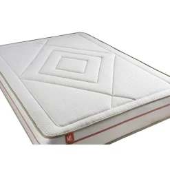 Pack prêt a dormir matelas LE PAISIBLE Memoire de forme BioVisco sommier Beige 2 oreillers couette