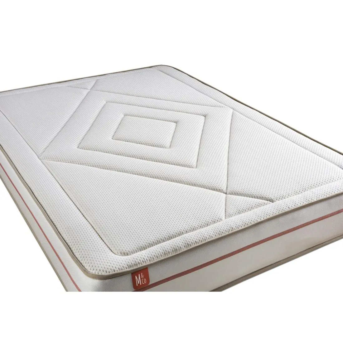 Pack prêt a dormir matelas LE PAISIBLE Memoire de forme BioVisco sommier kit Blanc 2 oreillers couette
