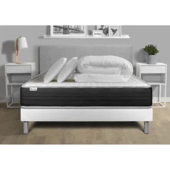 Pack prêt a dormir VITALMEMO ONE sommier Kit blanc