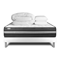 Pack prêt a dormir VITALPOWER ZEN sommier Kit blanc
