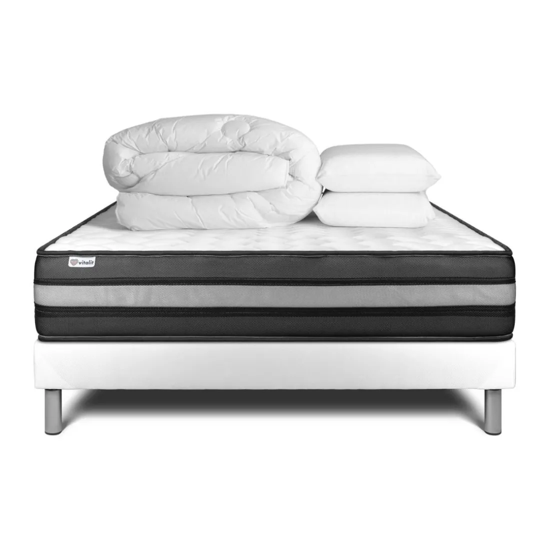 Pack prêt a dormir VITALPOWER ZEN sommier Kit blanc