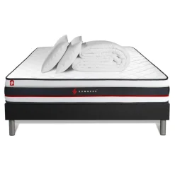 Pack sommier matelas FORM 2 oreillers memoire de forme Couette Percale