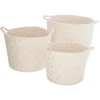 Panier en coton ecru & lurex x3