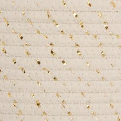 Panier en coton ecru & lurex x3