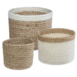 Panier Jute Herbier Marin Blanc x 3