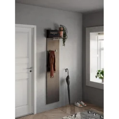 Panneau mural Ferrare avec tringle et crochet coloris mélamine bronze L40xH184