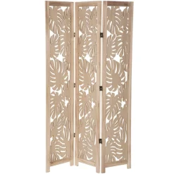 Paravent en feuilles de palmier naturelles beige