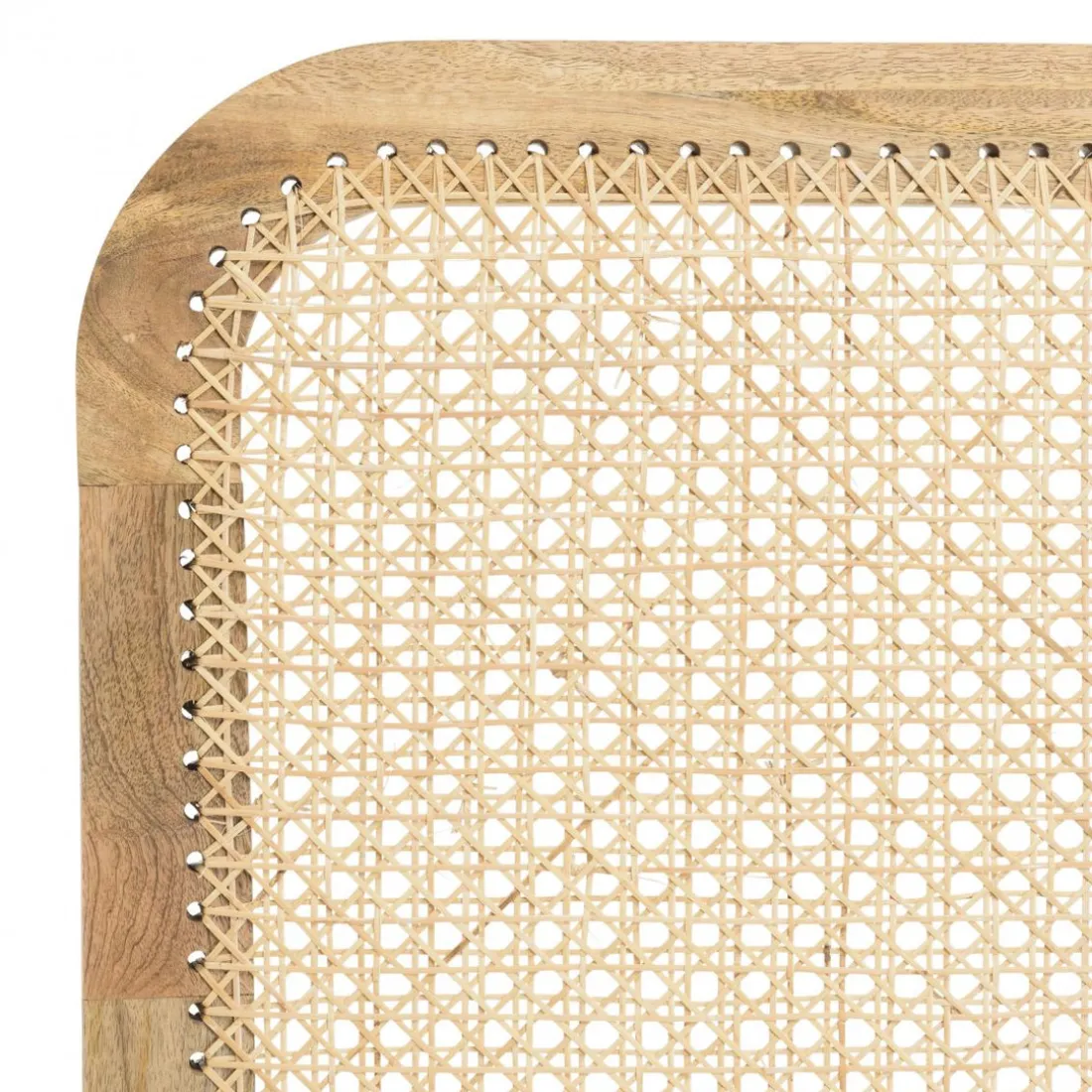 Paravent marron bois de manguier et cannage couleur naturelle ISA