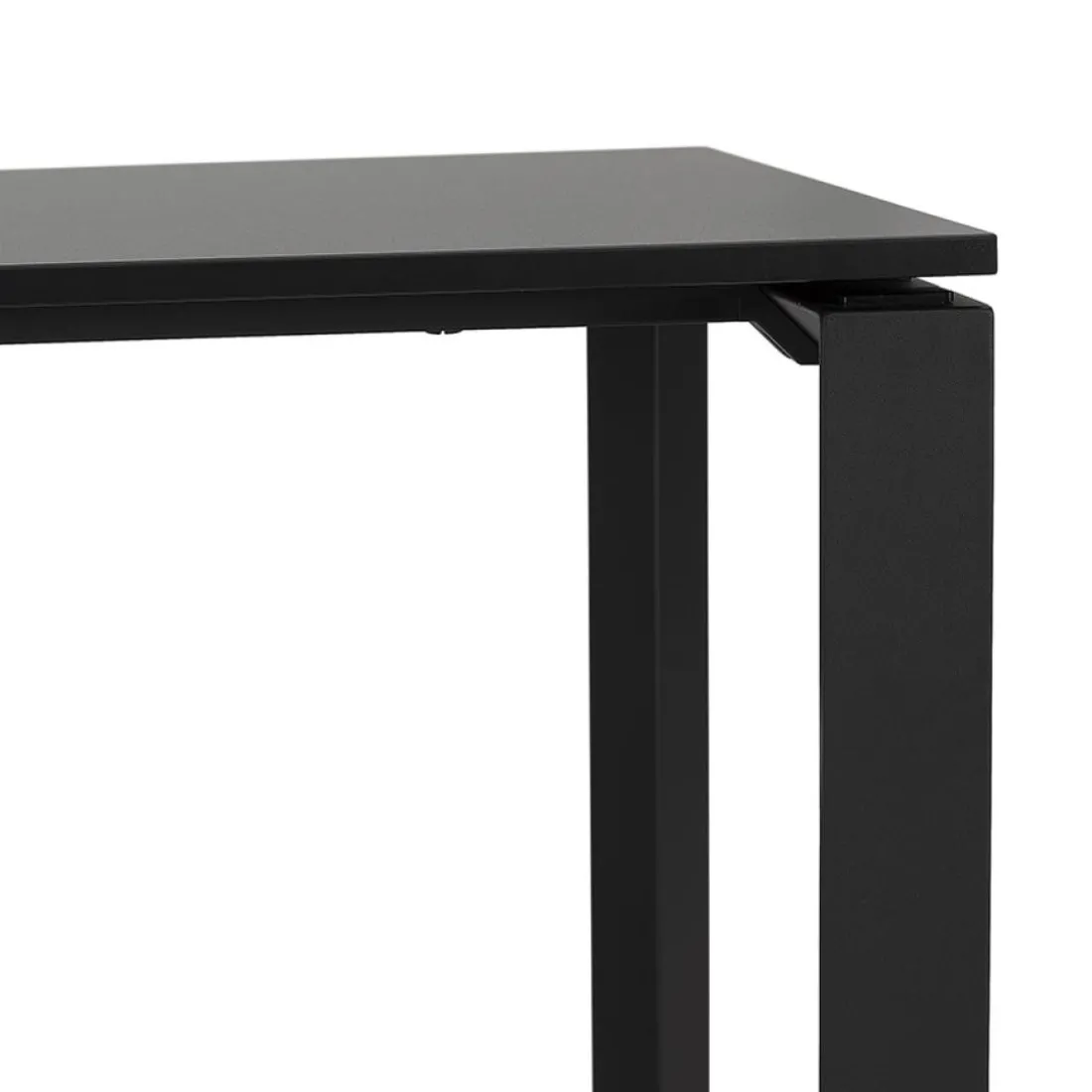 Petit bureau droit design 'BAKUS' en bois et métal noir