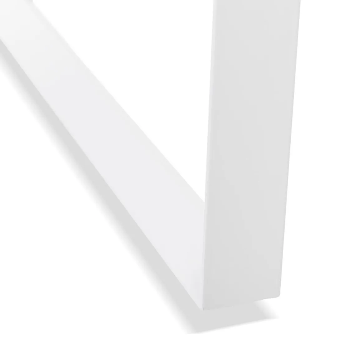 Petit bureau droit design 'BAKUS' en bois et métal blanc