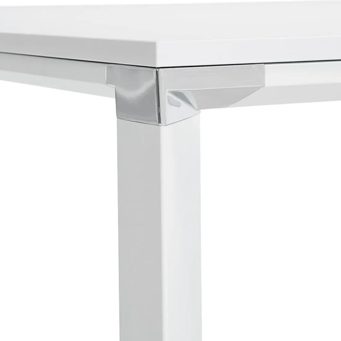 Petit bureau droit design 'XLINE' en bois blanc