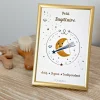 Petite carte Astro avec enveloppe, blister et cadre doré Sagittaire