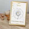 Petite carte Astro avec enveloppe, blister et cadre doré Vierge