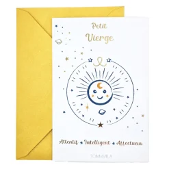 Petite carte Astro avec enveloppe, blister et cadre doré Vierge