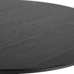 Petite table à diner 'BASTILLE' ronde en bois et fonte noire