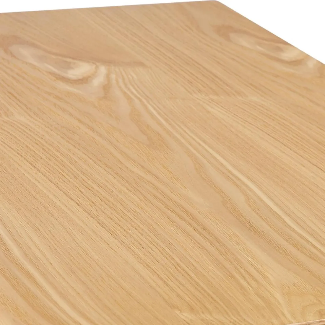 Petite table à diner carrée 'REGIS' en bois finition naturelle et fonte blanche