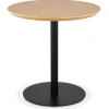 Petite table à diner 'DEXTER' ronde en bois finition naturelle et métal noir