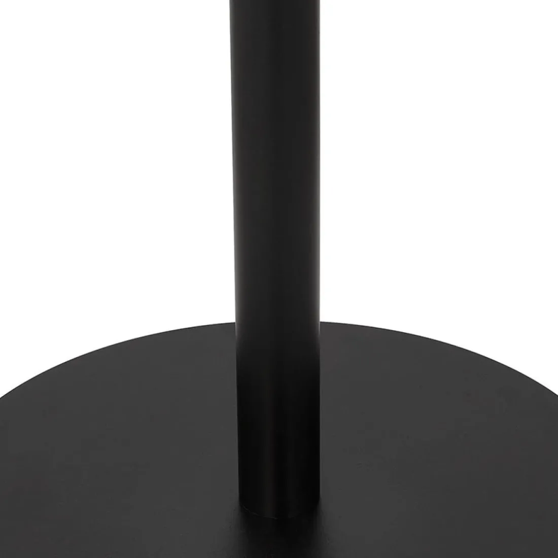 Petite table à diner 'DEXTER' ronde en bois noir et métal noir