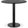 Petite table à diner 'LUCETTE' ronde en bois et fonte noire
