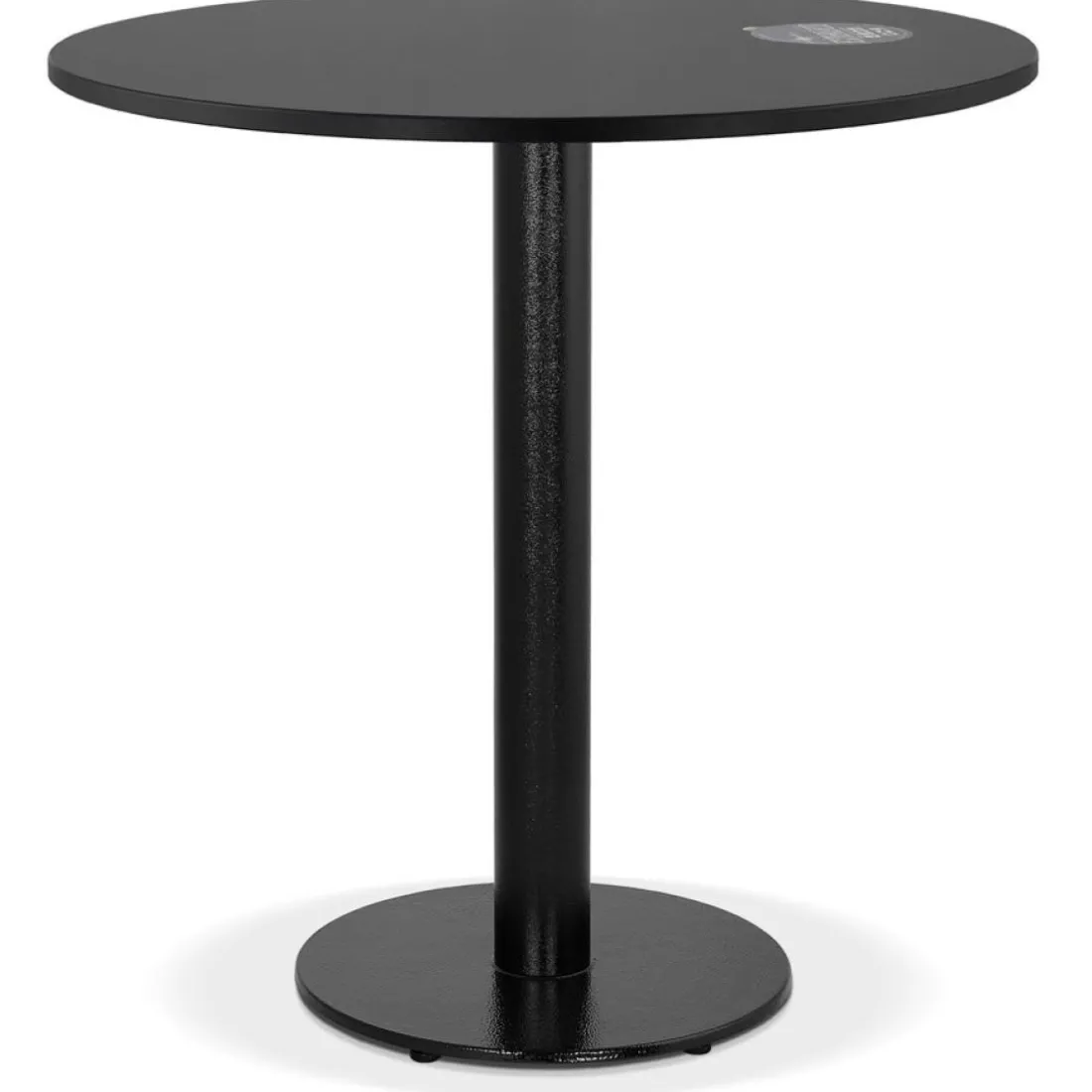 Petite table à diner 'LUCETTE' ronde en bois et fonte noire