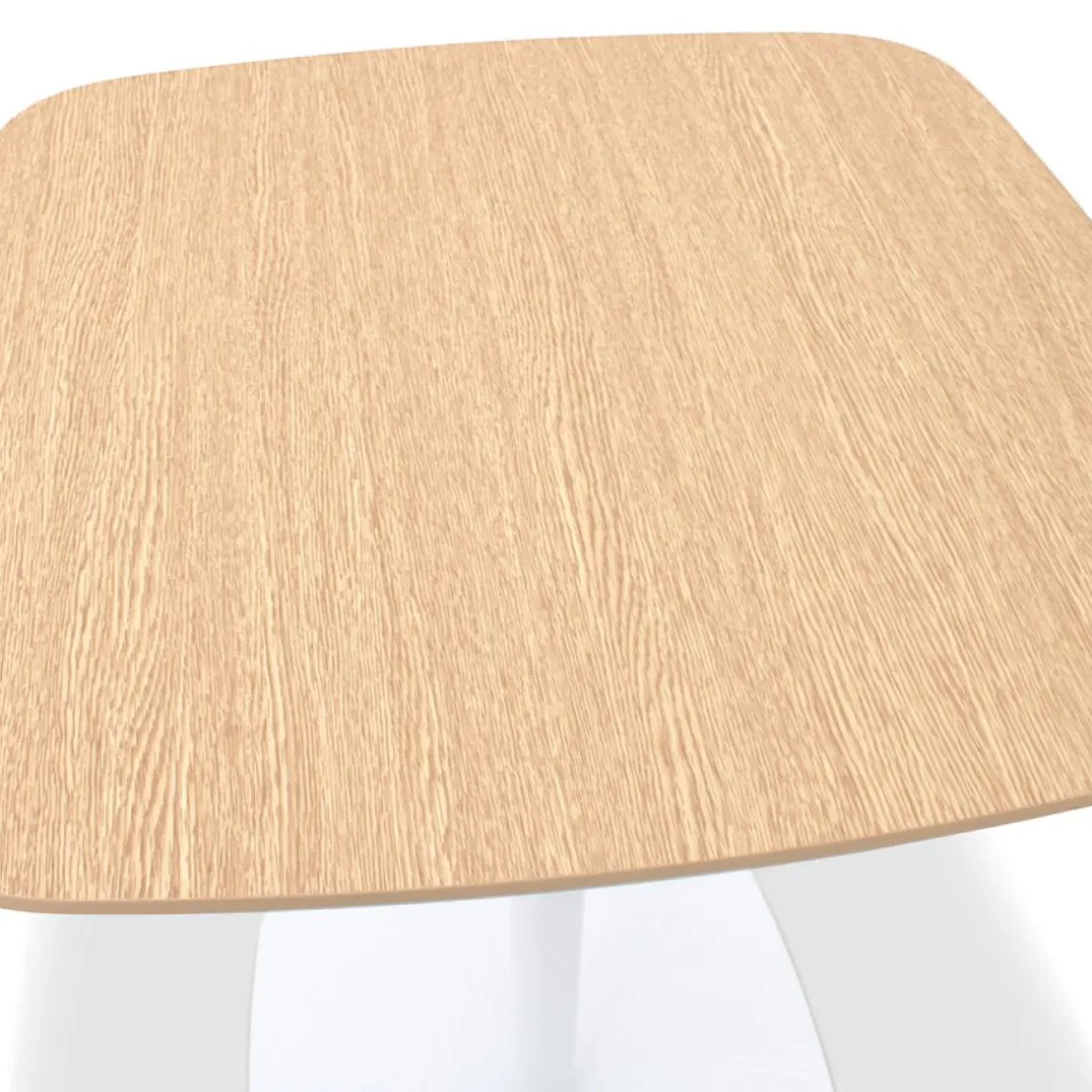 Petite table à diner 'PATATI' en bois finition naturelle et métal blanc