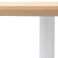 Petite table à diner 'PATATI' en bois finition naturelle et métal blanc