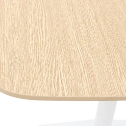 Petite table à diner 'PATATI' en bois finition naturelle et métal blanc