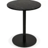Petite table bistrot ronde 'TOMY' en pierre effet marbre et métal noir