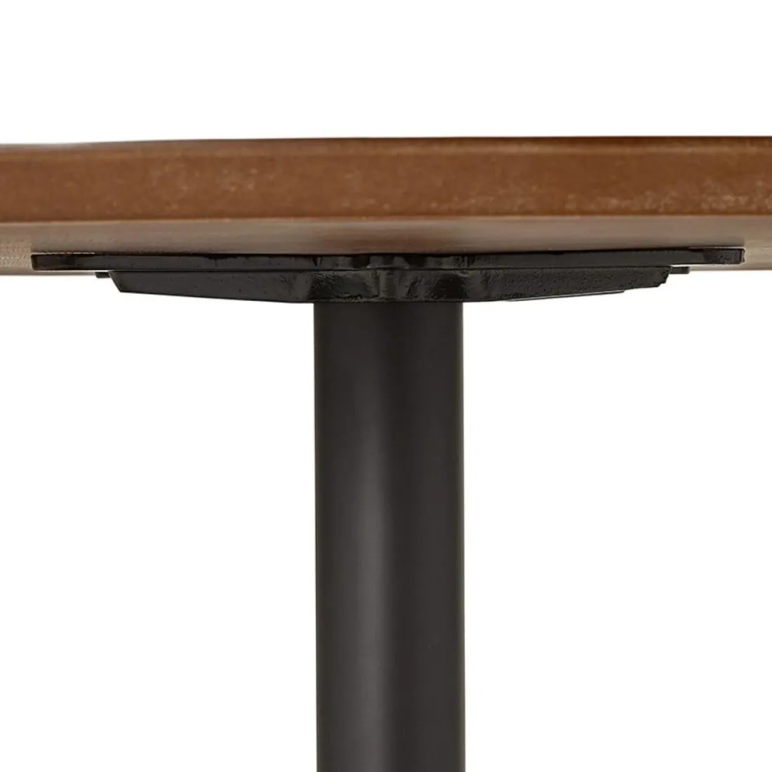 Petite table de bureau ou à diner ronde 'CHEF' en bois finition Noyer