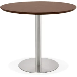 Petite table de bureau ou à diner ronde 'INDIANA' en bois finition Noyer