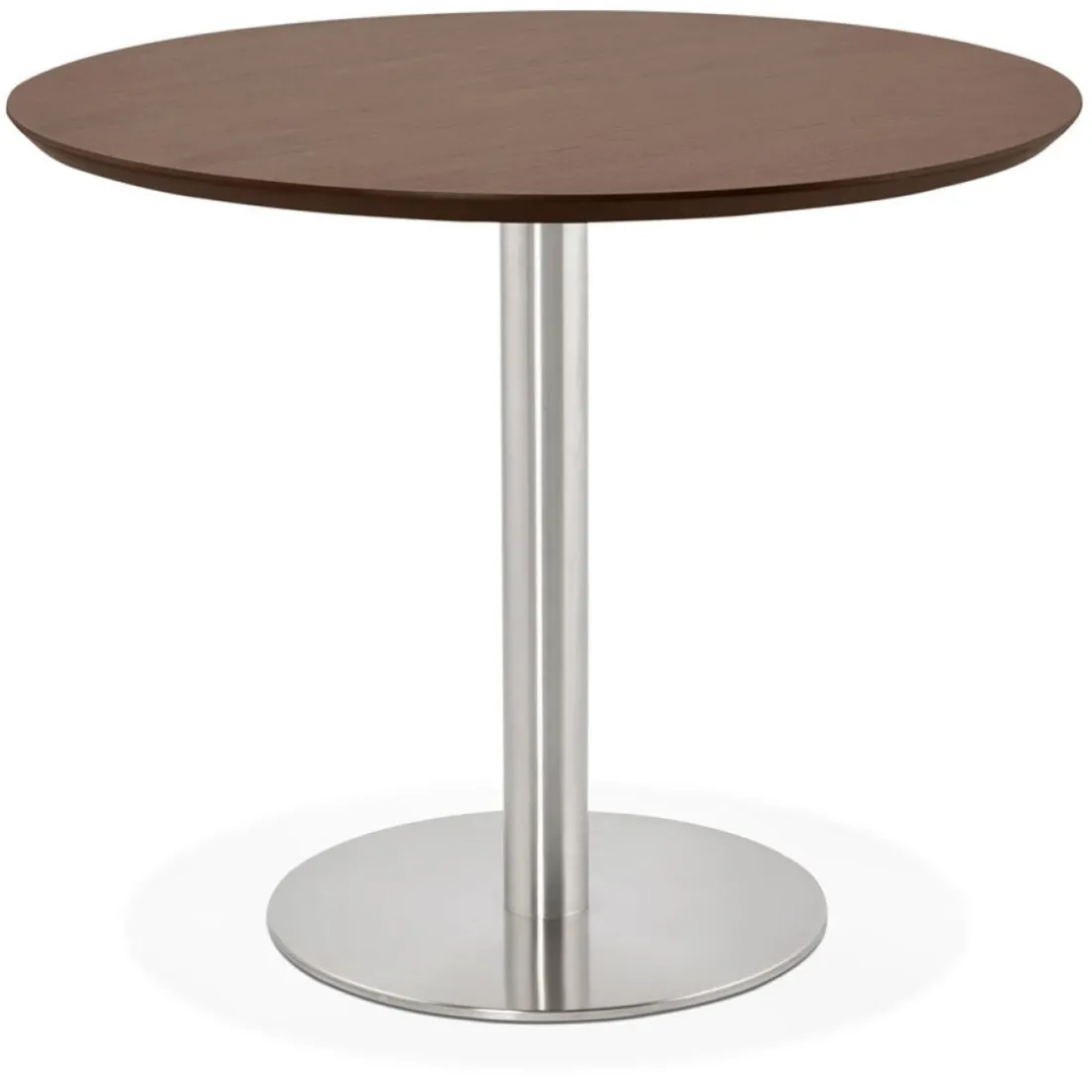 Petite table de bureau ou à diner ronde 'INDIANA' en bois finition Noyer