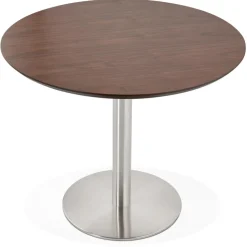 Petite table de bureau ou à diner ronde 'INDIANA' en bois finition Noyer