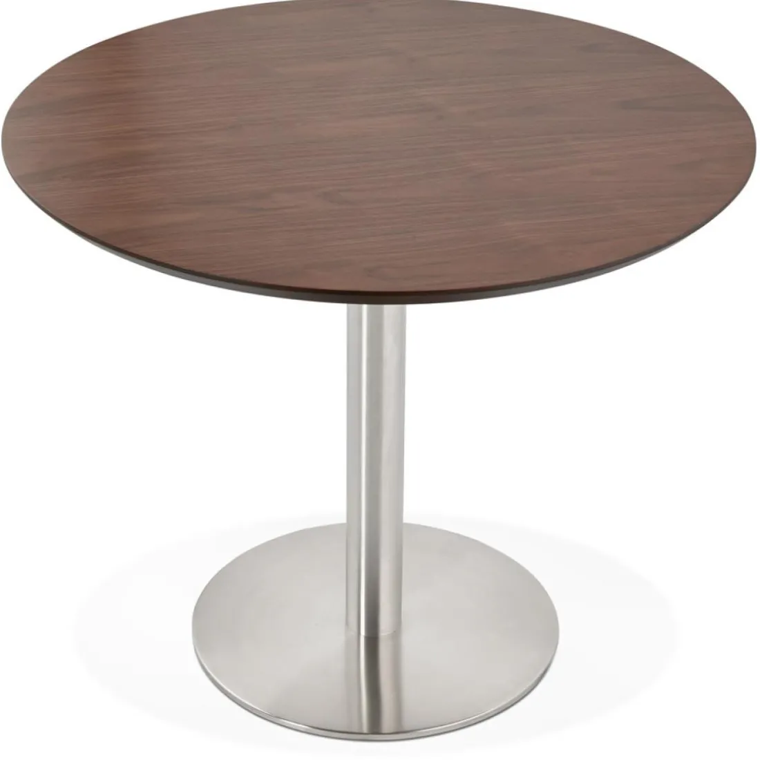 Petite table de bureau ou à diner ronde 'INDIANA' en bois finition Noyer