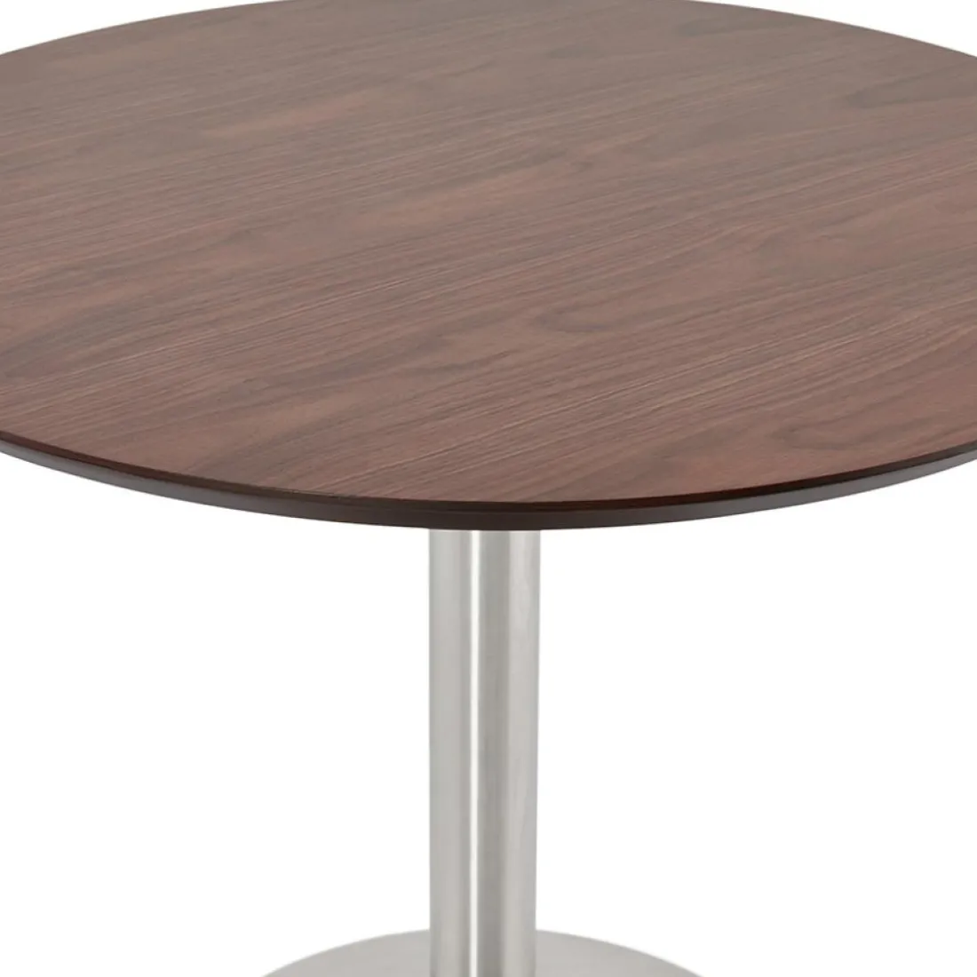 Petite table de bureau ou à diner ronde 'INDIANA' en bois finition Noyer