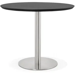 Petite table de bureau ou à diner ronde 'INDIANA' noire