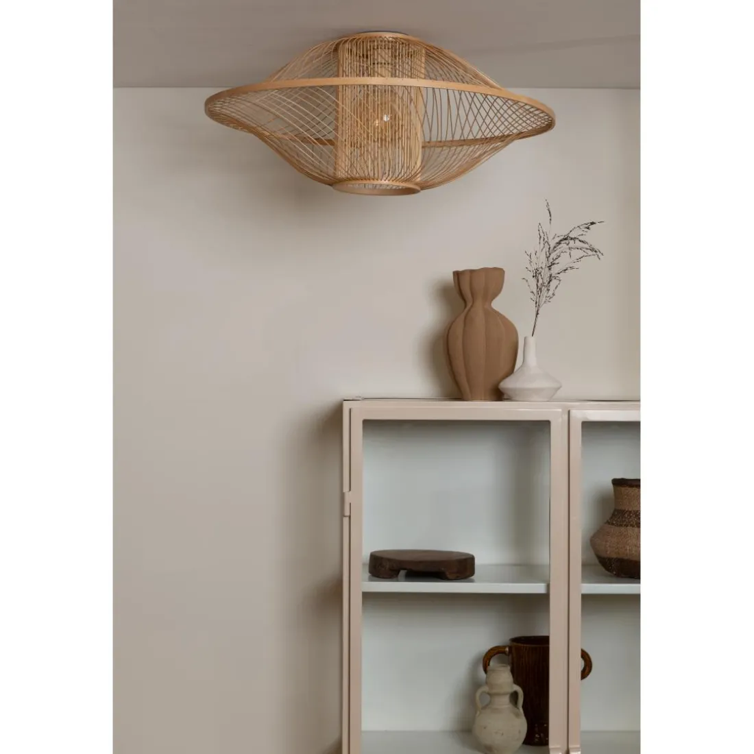 Plafonnier Maui bambou abat-jour naturel