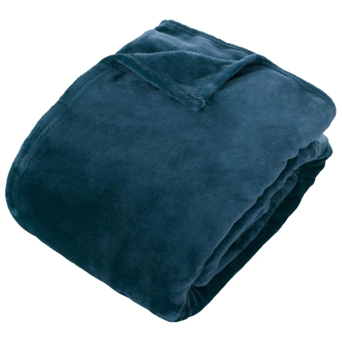 Plaid flanelle Ollis 260x240cm - bleu egéen