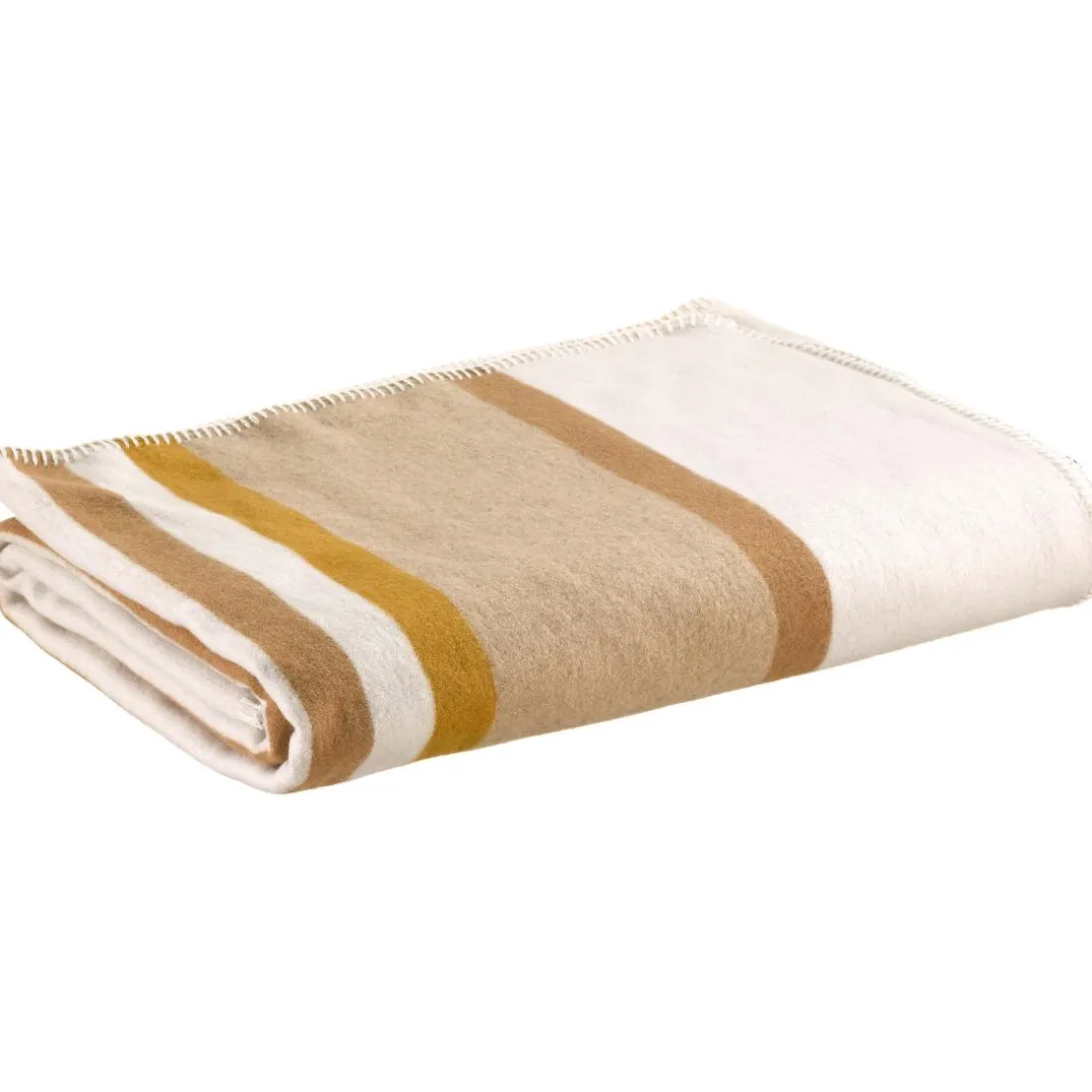 Plaid jacquard recyclé Gioia Ivoire 140 x 185