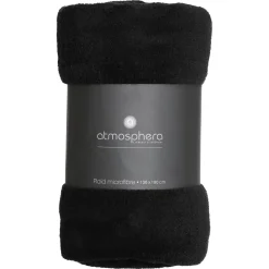 Plaid microfibre noir 130x180